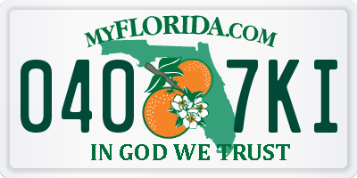 FL license plate 0407KI
