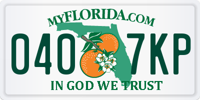 FL license plate 0407KP