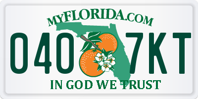 FL license plate 0407KT