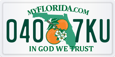 FL license plate 0407KU