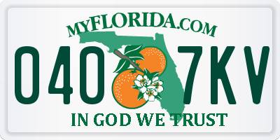 FL license plate 0407KV