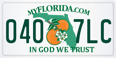 FL license plate 0407LC