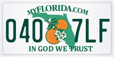 FL license plate 0407LF