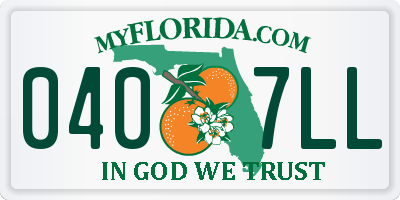 FL license plate 0407LL