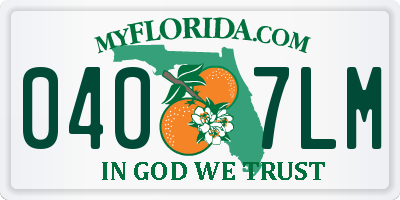 FL license plate 0407LM