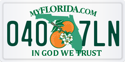FL license plate 0407LN