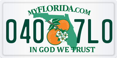 FL license plate 0407LO