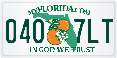 FL license plate 0407LT