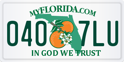 FL license plate 0407LU