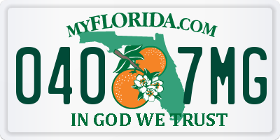 FL license plate 0407MG