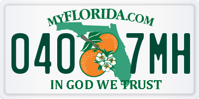 FL license plate 0407MH