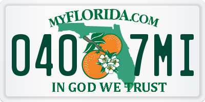 FL license plate 0407MI