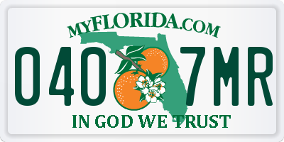 FL license plate 0407MR