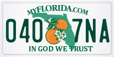 FL license plate 0407NA