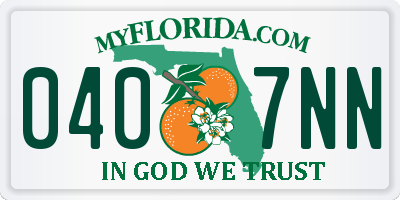 FL license plate 0407NN