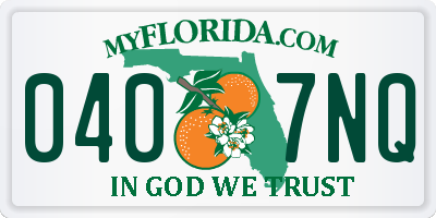 FL license plate 0407NQ