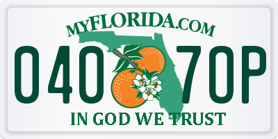 FL license plate 0407OP