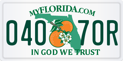FL license plate 0407OR
