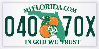 FL license plate 0407OX