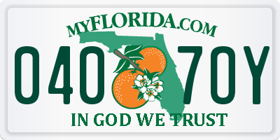 FL license plate 0407OY