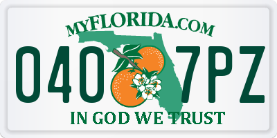 FL license plate 0407PZ
