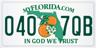 FL license plate 0407QB