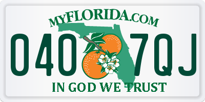 FL license plate 0407QJ