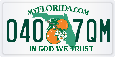 FL license plate 0407QM