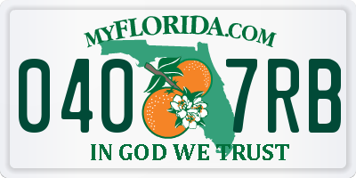 FL license plate 0407RB
