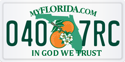 FL license plate 0407RC