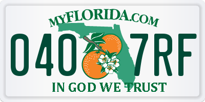 FL license plate 0407RF