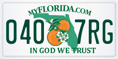 FL license plate 0407RG