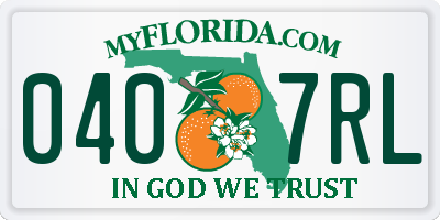 FL license plate 0407RL