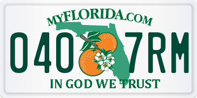 FL license plate 0407RM