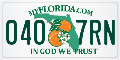 FL license plate 0407RN