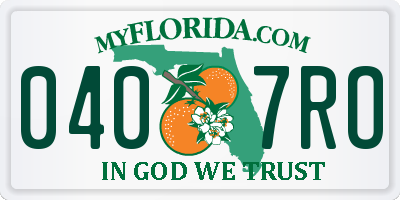 FL license plate 0407RO