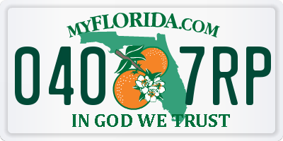 FL license plate 0407RP