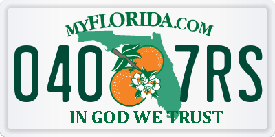 FL license plate 0407RS