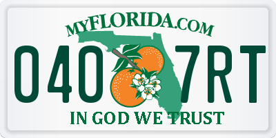 FL license plate 0407RT