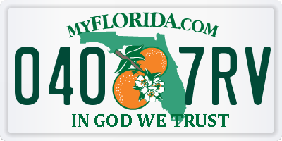 FL license plate 0407RV