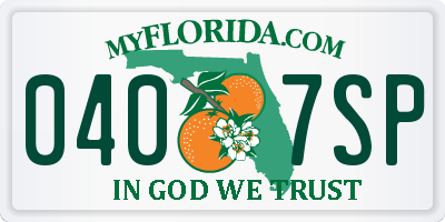 FL license plate 0407SP