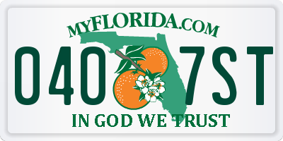 FL license plate 0407ST