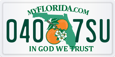 FL license plate 0407SU