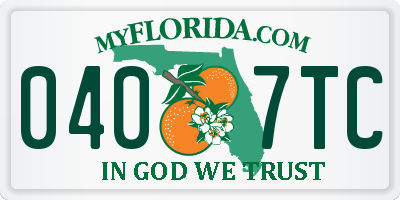 FL license plate 0407TC