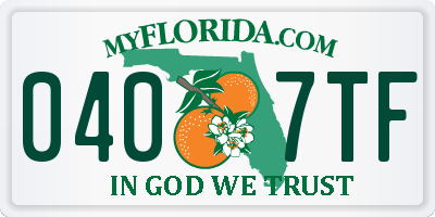 FL license plate 0407TF