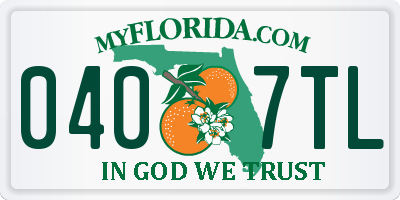 FL license plate 0407TL