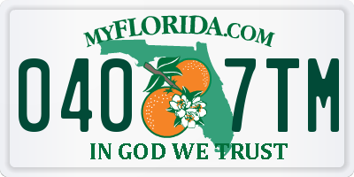 FL license plate 0407TM