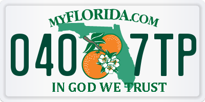 FL license plate 0407TP