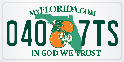 FL license plate 0407TS