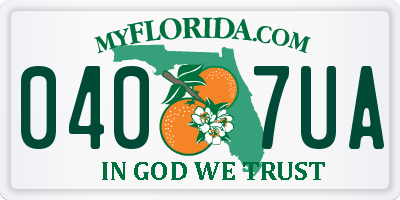 FL license plate 0407UA